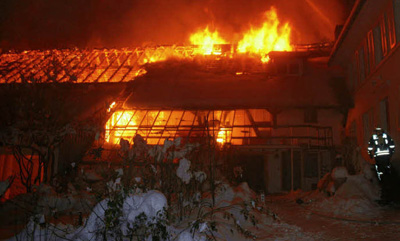 Am 28. November 2010 brannte die Kulturscheune bis auf die Grundmauern nieder

